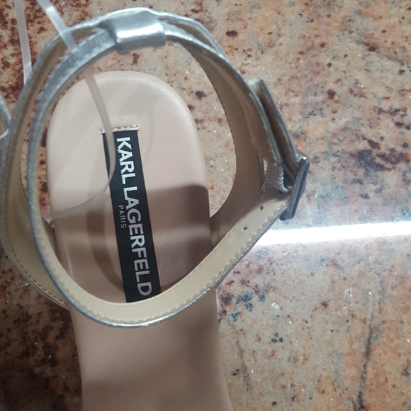 Karl Lagerfeld carin wedge silver sandal - Picture 8 of 8